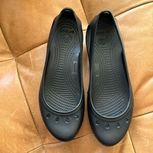 Crocs KADEE Womens Size 9 Black Slingback Sandals Shoes Ballet Flats Loafers